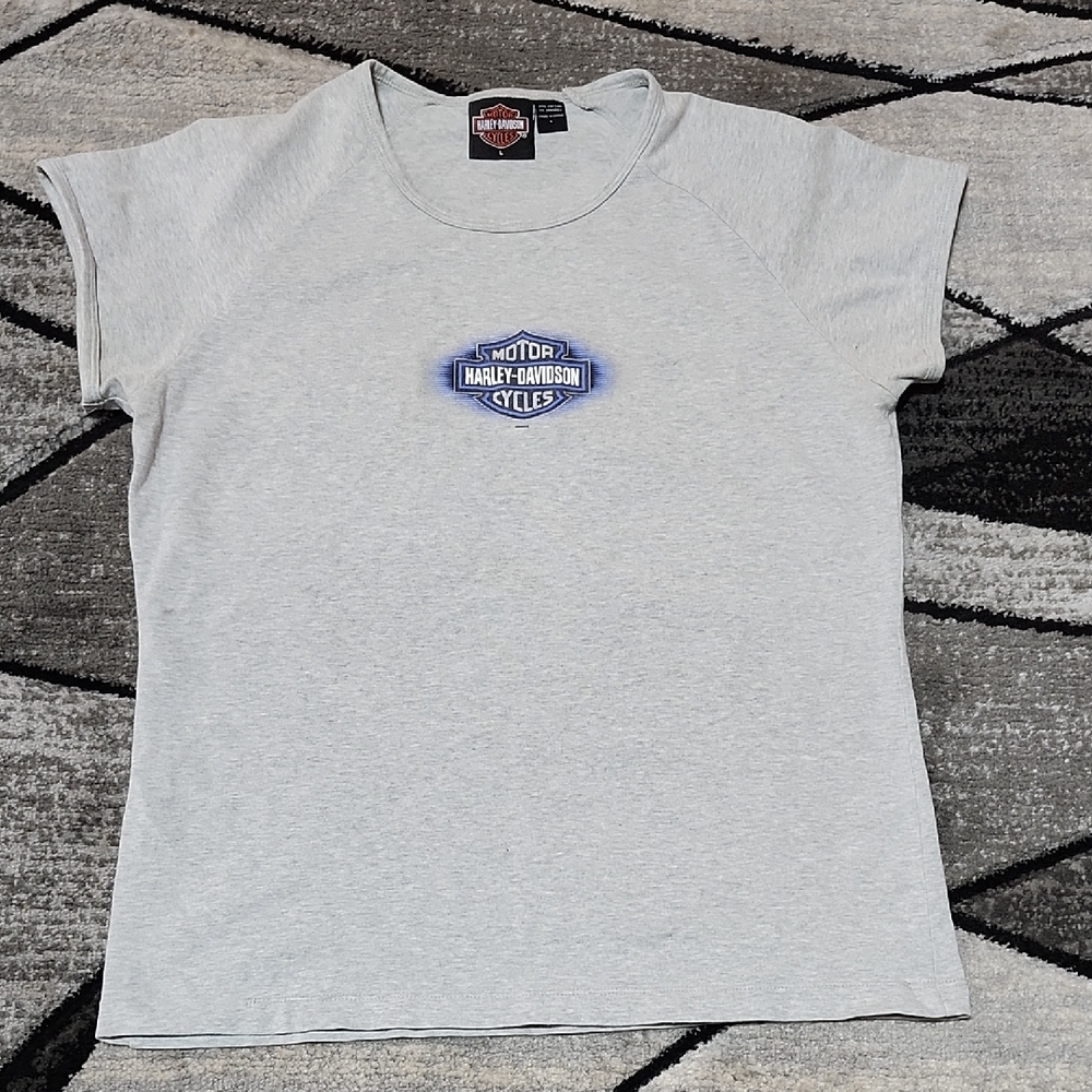 HARLEY DAVIDSON 2005 BAR & SHIELD BARBED WIRE GRAY KANSAS CITY, MO TEE-SHIRT L